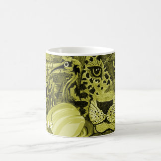 Oliven-Leoparden-Busch-Kissen Kaffeetasse