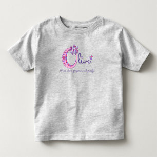 Oliven Mädchen Name Bedeutung Buchstabe O Monogram Kleinkind T-shirt
