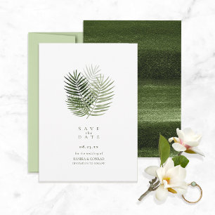 Oliven-Oase Palmwedel Hochzeit ID1324 Save The Date