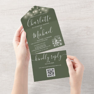Oliven-QR-Code-Mason-Jars-Lichterkette-Hochzeit All In One Einladung