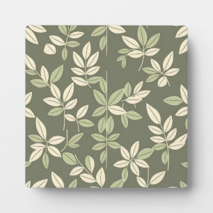 Oliven-Salbei-Botanische Blätter Muster  Fotoplatte