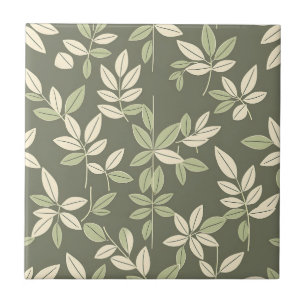 Oliven-Salbei-Botanisches-Blatt-Muster Fliese
