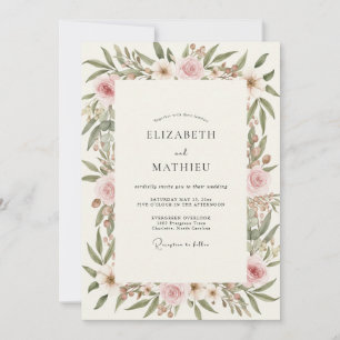 Oliven-Schimmer-Brautpetal-Hochzeit Einladung