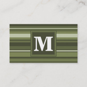 Oliven-Streifen in Monogramm Visitenkarte