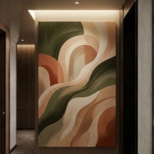 Oliven-Terrakotta-Abstrakt-Galerie-Kunst-Leinwandd