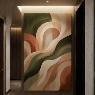 Oliven-Terrakotta-Abstrakt-Galerie-Kunst-Leinwandd Leinwanddruck