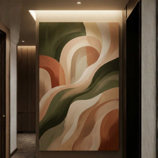 Oliven-Terrakotta-Abstrakt-Galerie-Kunst-Leinwandd Leinwanddruck