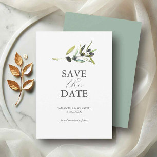 Oliven Thema Nicht-Foto Hochzeit Save The Date