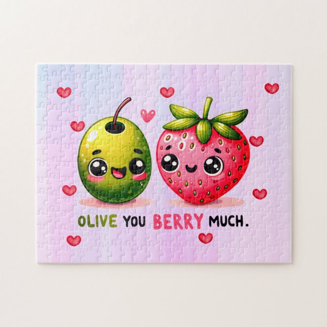 Oliven und Erdbeeren Puzzle (Horizontal)