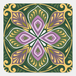 Oliven und Lavendel Azulejos Quadratischer Aufkleber