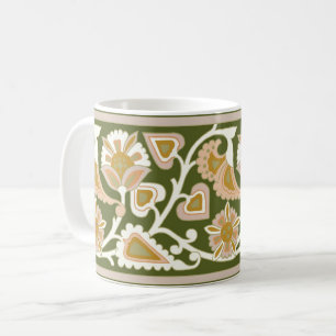 Oliven und Pfirsichfarben Tasse Blumencoffee