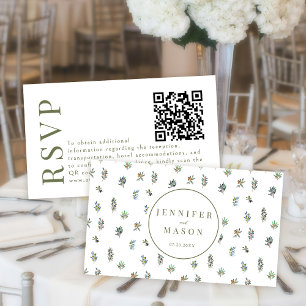 Olivenbaum Grüne Hochzeit RSVP QR-Code-Karten Begleitkarte
