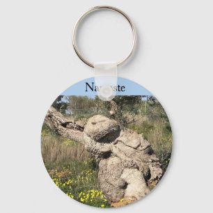 Olivenbaum in Yoga-Position Schlüsselanhänger