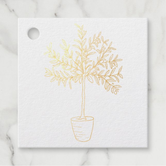 Olivenbaum-Stempel Geschenkanhänger (Vorderseite)