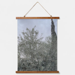 Olivenbaum-Wandtuch – Rustikal 66×91 cm Hängend H Wandteppich Mit Holzrahmen