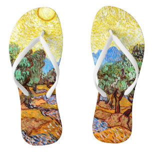 Olivenbäume (1889) Van Gogh Landschaft Unisex Flip Flops