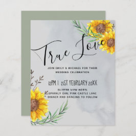 Olivenbäume Blätter Sonnenblumen Rustikale Hochzei