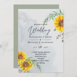 Olivenbäume Blätter Sonnenblumen Rustikale Hochzei