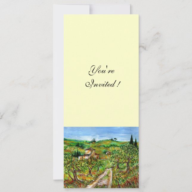 OLIVENBÄUME IN DER Toskana, grün weiß Einladung (Vorderseite)