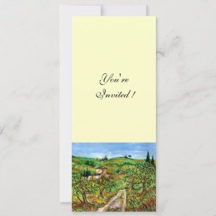 OLIVENBÄUME IN DER Toskana, grün weiß Einladung