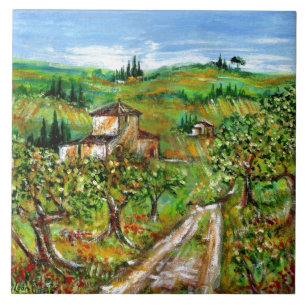 OLIVENBÄUME IN DER TUSKANISCHEN LANDSCHAFT FLIESE