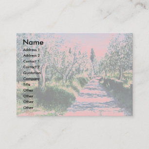 OLIVENBÄUME IN RIMAGGIO / Toskana Landschaft, rosa Visitenkarte