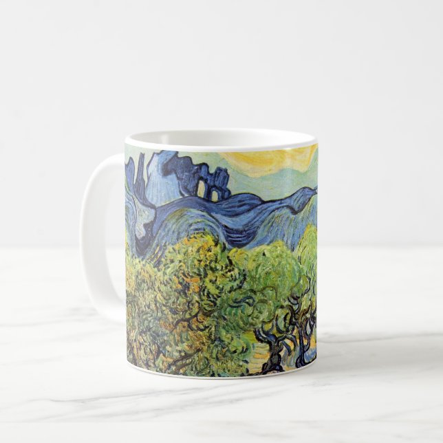 Olivenbäume mit Alpillen von Vincent van Gogh Kaffeetasse (Vorderseite Links)