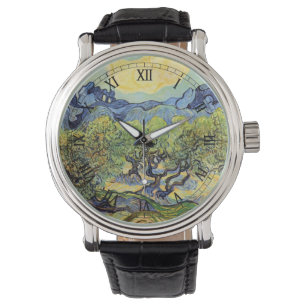 Olivenbäume mit Alpilles von Vincent van Gogh Armbanduhr