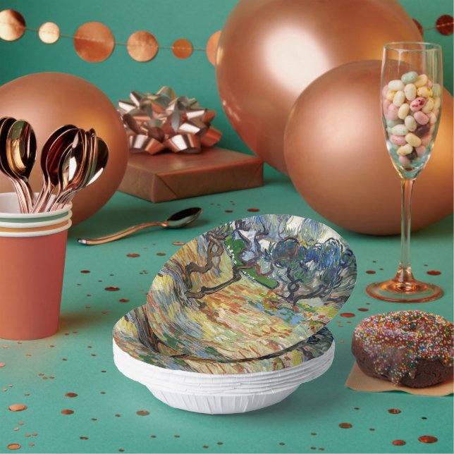 Olivenbäume von Vincent Van Gogh Pappteller (Multi)