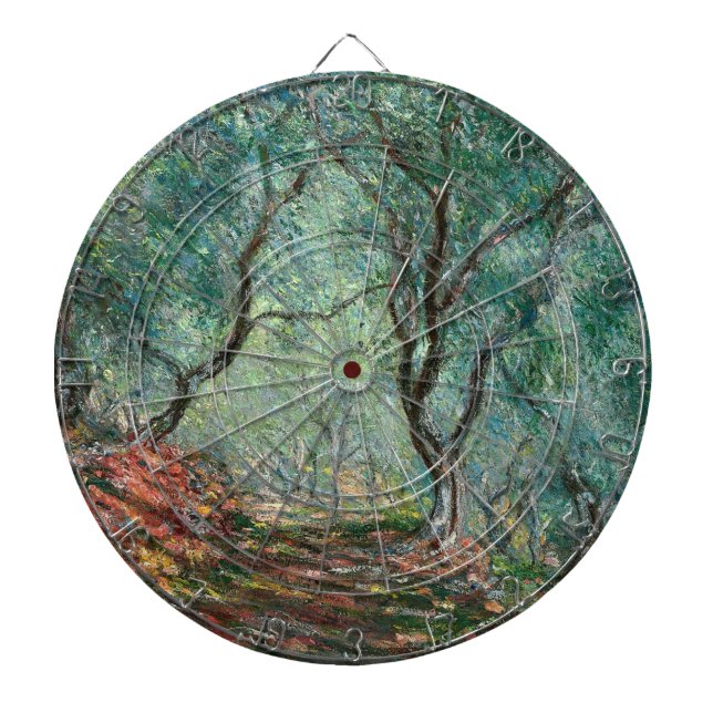 Olivenbaumholz im Moreno Gardens (von Monet) Dartscheibe (vorne)