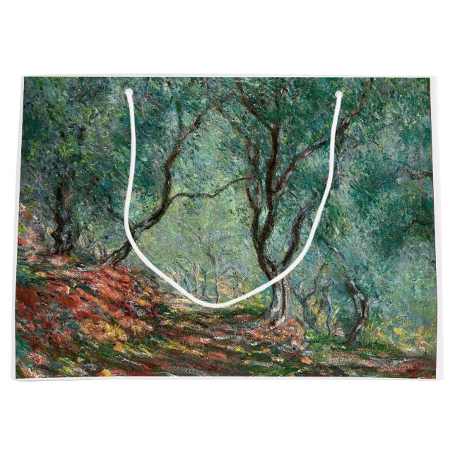Olivenbaumholz im Moreno Gardens (von Monet) Große Geschenktüte (Vorderseite)