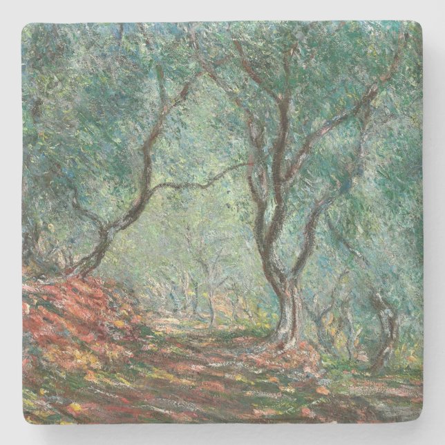 Olivenbaumholz im Moreno Gardens (von Monet) Steinuntersetzer (Vorderseite)