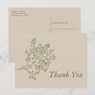 Olivenbaumzweig, rustikal & minimalistisch Vielen  Postkarte