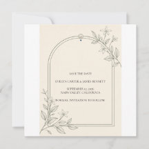 Olivenbotanische Save-the-Date-Karte