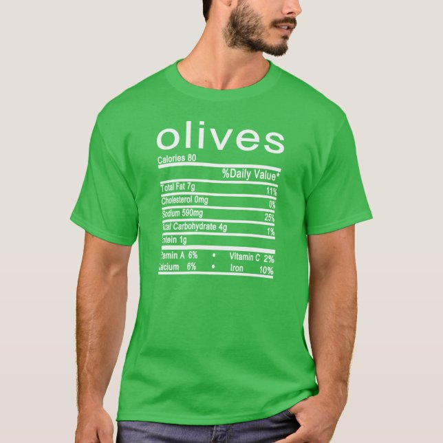 Olivenernährungsfaktoren Witziger Erntedank T-Shirt (Vorderseite)