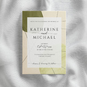 Olivengrün Hochzeit Einladung