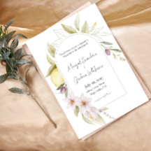 Olivenhain Botanische Hochzeitseinladung