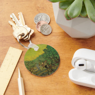 Olivenhain mit Figuren beim Ernten, Vincent van Go Schlüsselanhänger