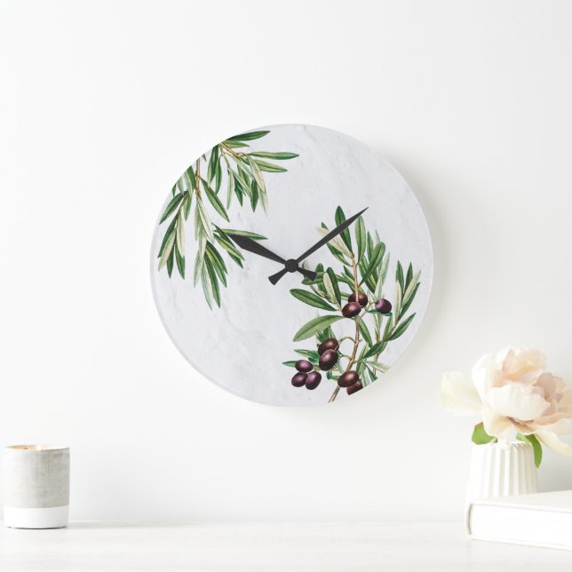 Olivenhaine Blätter Mittelmeerinsel Griechenland  Große Wanduhr (Zuhause)
