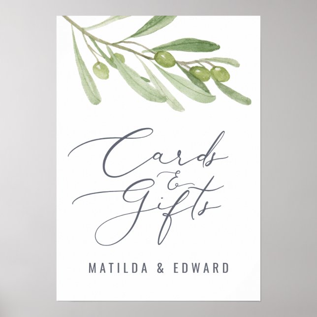 Olivenhaine Hochzeitskarten & Geschenke Budget Poster (Vorne)
