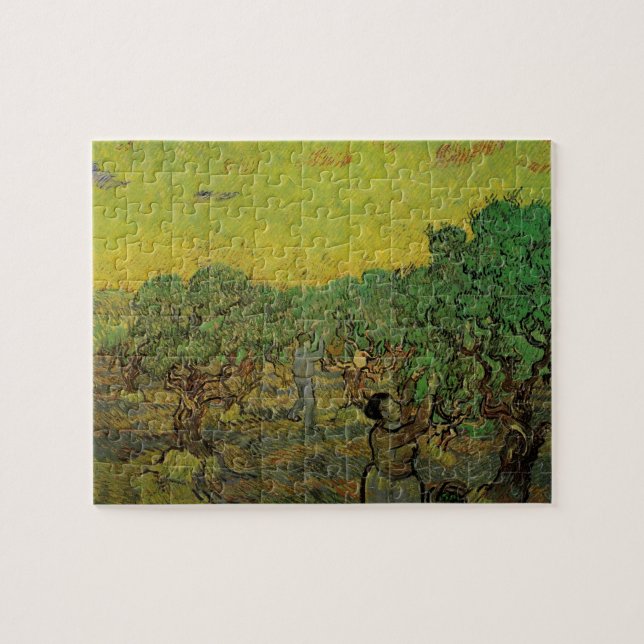 Olivenhaine mit Pickfiguren, Vincent van Gogh Puzzle (Horizontal)