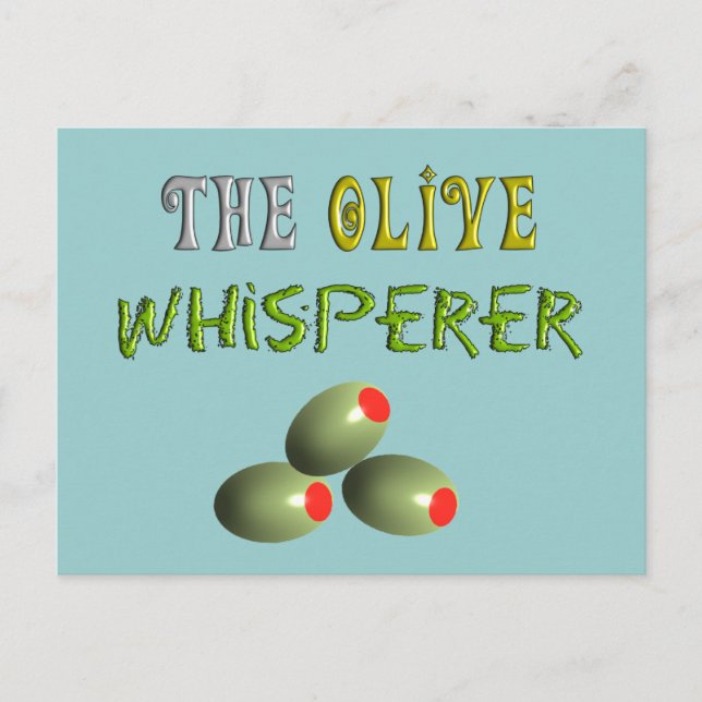 Olivenliebhaber spenden "The Olive Whisperer" Postkarte (Vorderseite)