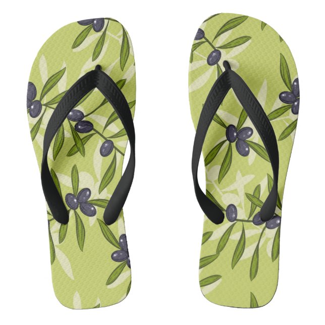 Olivenmuster Flip Flops (Fußbett)