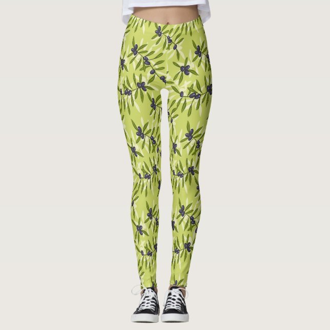 Olivenmuster Leggings (Vorderseite)