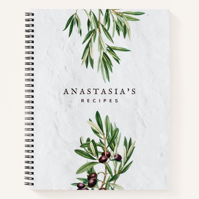 Olivenöl Blätter Griechische Insel Rezept Kochbuch Notizbuch (Vorderseite)