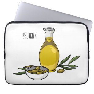 Olivenöl Cartoon-Illustration Laptopschutzhülle