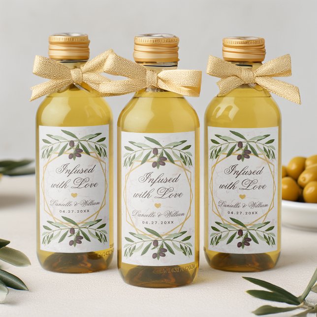 Olivenöl-Gastgeschenke Hochzeiten, die mit Liebe F Weinetikett (Von Creator hochgeladen)