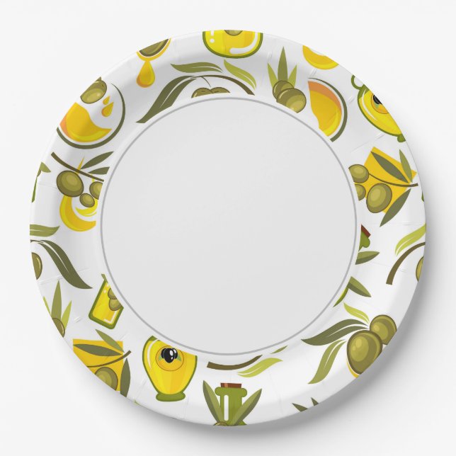 Olivenöl Pappteller (Vorderseite)