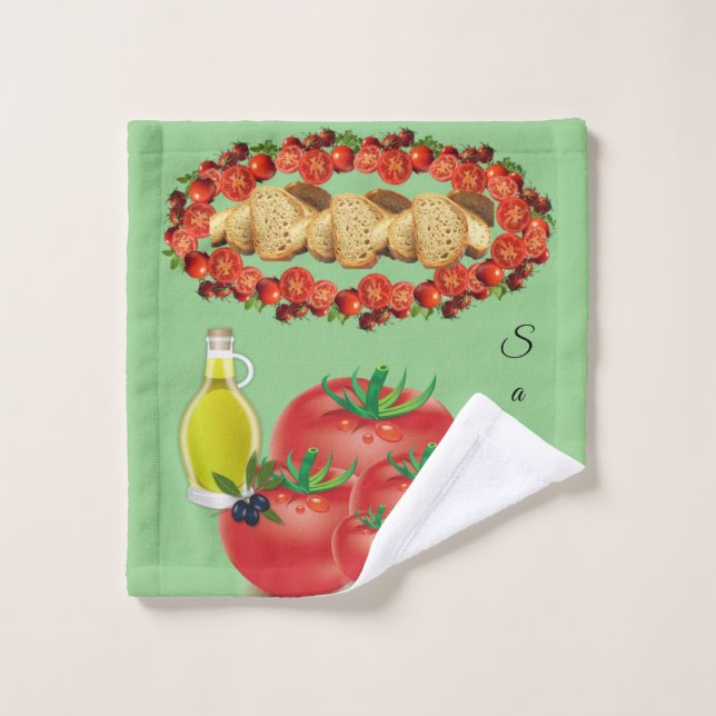 Olivenöl Tomate Brot Handtücher Badezimmer Handtuc (Waschlappen)