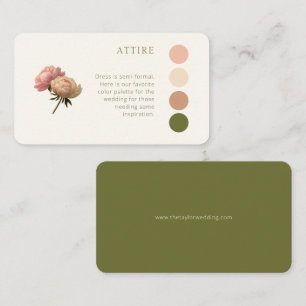 Olivenöl und Elfenbein Rose Hochzeitskleid Code Begleitkarte